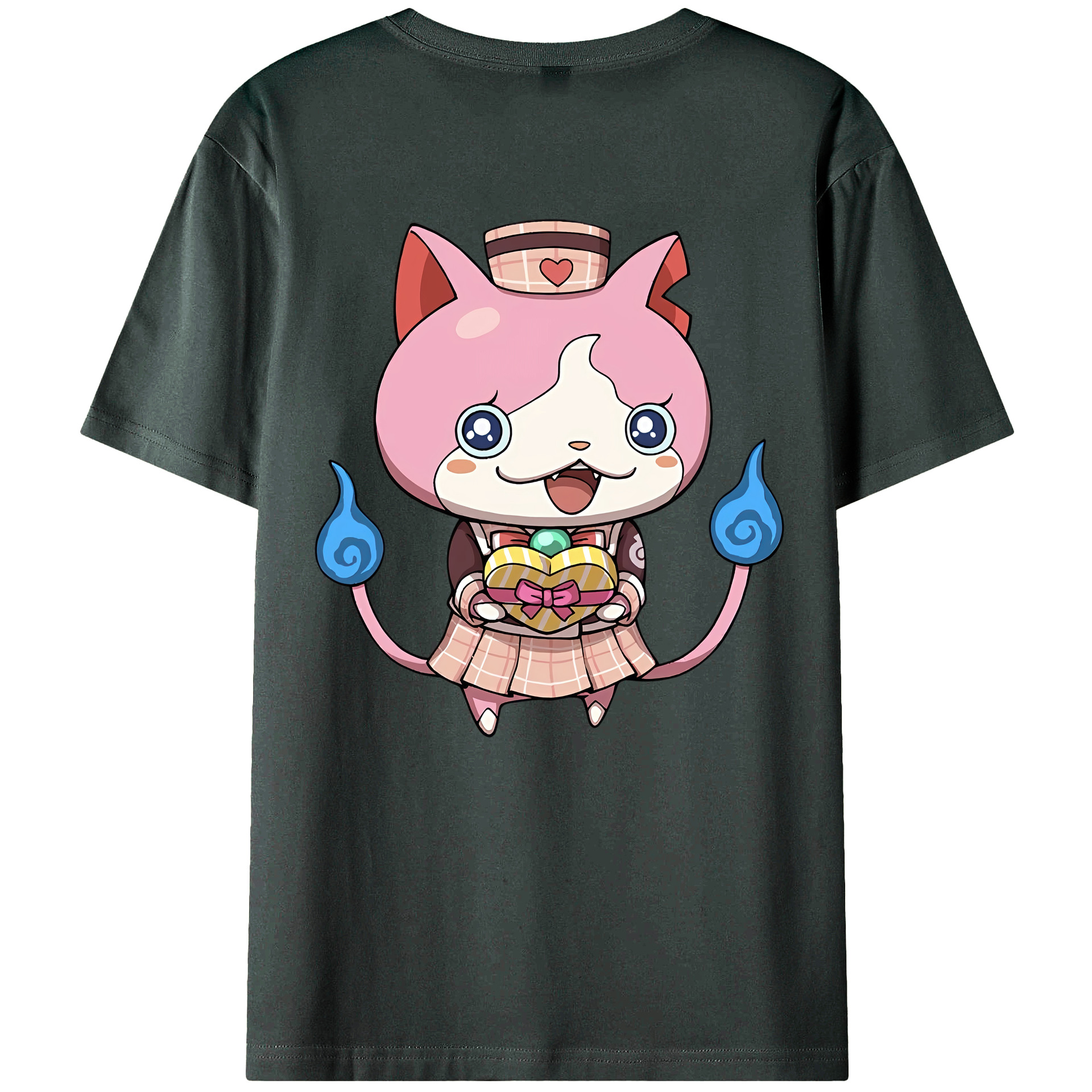 （画像用） 妖怪ウォッチ Yo-kai Watch 綿100％ メンズ半袖Tシャツ（バックプリント） 通気性